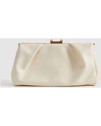 Reiss - Madison - Off White Leather Clutch Bag - Lyst