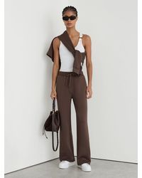Reiss - Petite Premium Interlock Wide-Leg Joggers - Lyst