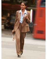 Reiss - Wool-Blend Wide-Leg Suit Trousers - Lyst