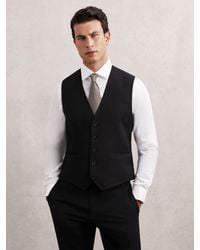 Reiss - Promise - Black Wool-blend Tailored-fit Waistcoat, 44 R - Lyst
