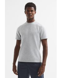 Reiss - Cooper - Grey Melange Slim Fit Honeycomb T-shirt, Uk X-small - Lyst