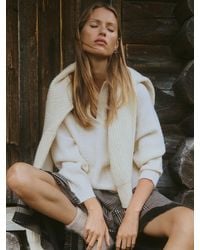 Reiss - Wool-Cashmere Cable-Knit Detail Jumper - Lyst