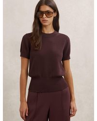 Reiss - Cotton And Wool Crew-Neck Top - Lyst