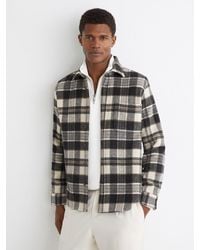 Reiss - Wool-Blend Check Overshirt - Lyst
