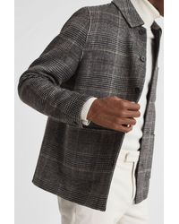 Reiss - Covert - Charcoal Wool Blend Check Overshirt - Lyst