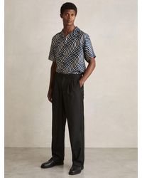Reiss - Off Wave-Print Cuban-Collar Shirt - Lyst