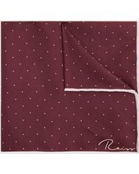 Reiss - Liam - Burgundy Polka Dot Silk Pocket Square, One - Lyst