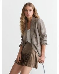 Reiss - Satin Pleated Mini Skirt - Lyst