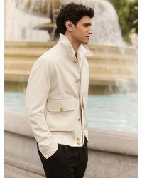 Reiss - Cotton-Blend Button-Through Jacket - Lyst