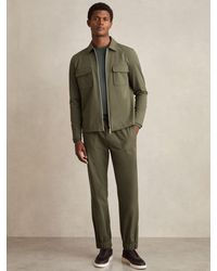 Reiss - Climb - Green Drawstring Technical Cuffed Trousers, 30 - Lyst