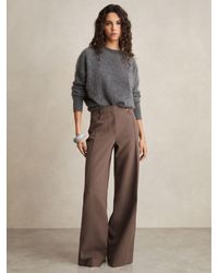 Reiss - Heather - Mink Neutral Petite Palazzo Tailored Trousers, Us 8 - Lyst