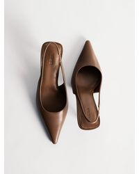 Reiss - Leather Slingback Mid-Heel Court Shoes - Lyst