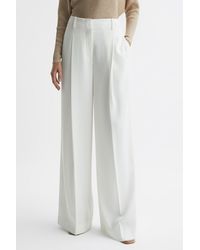 Reiss - Lillie - White Mid Rise Wide Leg Trousers - Lyst