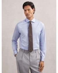 Reiss - Remote Regular Fit Regular-Fit Cotton-Satin Stripe Shirt - Lyst