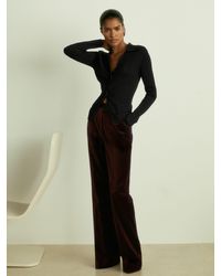 Reiss - Cotton-Velvet Flared Trousers - Lyst