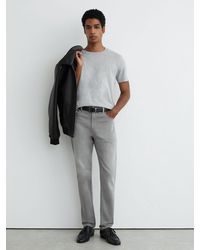 Reiss - Picton - Light Washed Grey Cotton-blend Slim-fit Jeans, 35w X 31l (uk 35 R) - Lyst
