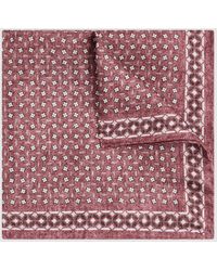Reiss - Nicolo - Dusty Rose Silk Floral Print Pocket Square - Lyst