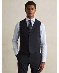Reiss - Promise - Navy Wool-blend Slim-fit Waistcoat, 38 R - Lyst