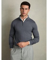 Reiss - Airforce Merino Wool Half-Zip Jumper - Lyst