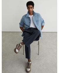 Reiss - Soft & Suede Lace-Up Running Trainers - Lyst