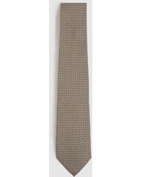 Reiss - Garda - Olive Silk Medallion Print Tie, - Lyst