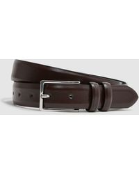 Reiss - Dante - Chocolate Smooth Leather Belt, 36 - Lyst