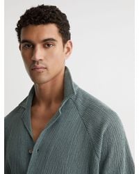 Reiss - Knox Textured Raglan Cuban-Collar Shirt - Lyst