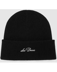 Les Deux - Black Wayne Embroidered Beanie - Lyst