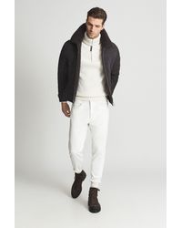 Reiss - York - Grey Suede Shearling Jacket, L - Lyst