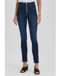GOOD AMERICAN - Good Indigo Good Exposed Buttons Skinny Jeans - Lyst