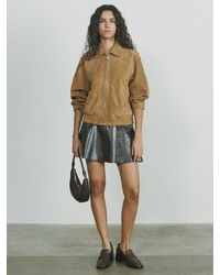 Reiss - Suede Bomber Jacket - Lyst