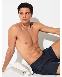 Reiss - Cliff - Navy Drawstring Swim Shorts, M - Lyst