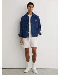 Reiss - Monogram Embroidered Cotton Shorts - Lyst