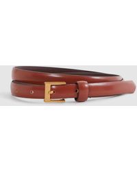 Reiss - Holly - Tan Thin Leather Belt, M - Lyst