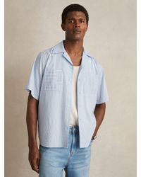 Reiss - Soft & Lyocell-Blend Stripe Twin-Pocket Shirt - Lyst