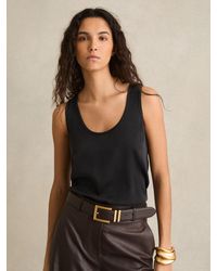 Reiss - Ruby - Black Silk-front Cami Top, S - Lyst