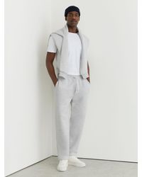 Reiss - Tanner - Grey Melange Cotton-blend Heavyweight Joggers, Xs - Lyst