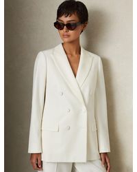 Reiss - Wool Blend Double Breasted Tux Blazer - Lyst