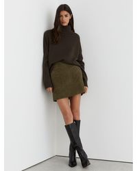 Reiss - Tate Suede Zip-Pocket Mini Skirt - Lyst