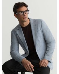 Reiss - Single-Breasted Herringbone Blazer Tailored-Fit With Cotton - Lyst