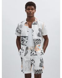 Les Deux - Ivory Print Cotton Printed Shorts - Lyst