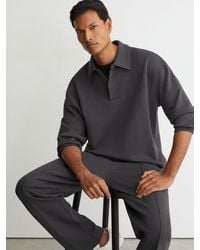 Reiss - Premium Interlock Relaxed Polo Sweatshirt - Lyst