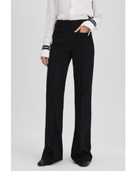 Reiss - Claude - Black High Rise Flared Trousers, Uk 10 L - Lyst