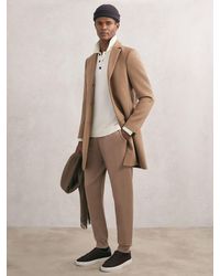 Reiss - Billings - Camel Brown Merino Wool-blend Cuffed Joggers, M - Lyst