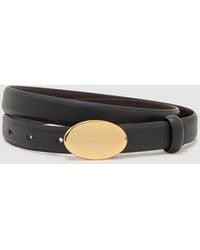 Reiss - Elora - Navy Leather Oval-buckle Belt, L (us 12-14) - Lyst