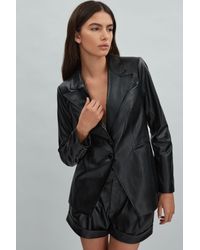 PAIGE - Relaxed Faux Fur Leather Single Breasted Blazer - Lyst