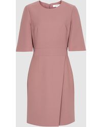 reiss myra tailored wrap front dress