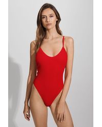 GOOD AMERICAN - Bright Red Always Fits Textured Swimsuit - Lyst