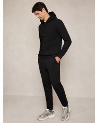 Reiss - Premier - Black Atelier Drawstring Jersey Joggers - Lyst