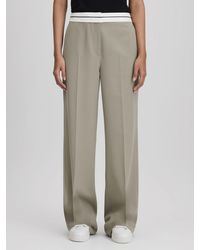 Reiss - Contrast Waistband Wide Leg Suit Trousers - Lyst